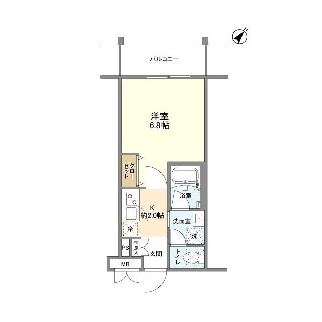 ウェルスクエア石橋阪大前(1K/4階)の間取り写真