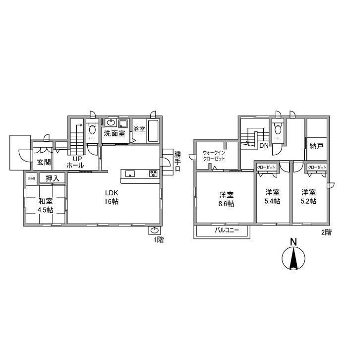 北大阪急行南北線 千里中央駅 バス乗車時間：26分 箕面森町地区センターバス停で下車 徒歩4分 2階建 築16年(4SLDK)の間取り写真