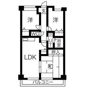 パシフィックマンション(3LDK/4階)の間取り写真