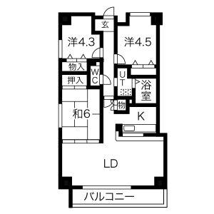 ふじマンション(3LDK/2階)の間取り写真