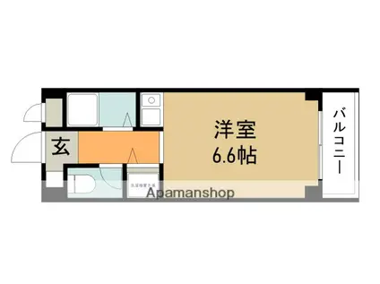 シャトーボヌール庄屋(ワンルーム/3階)の間取り写真