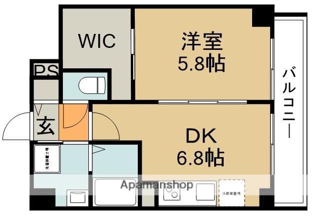 ラ・ヴィータ石橋阪大前(1DK/3階)の間取り写真