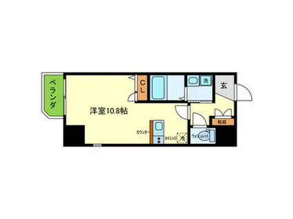 ONLYONE川西小花苑(ワンルーム/4階)の間取り写真