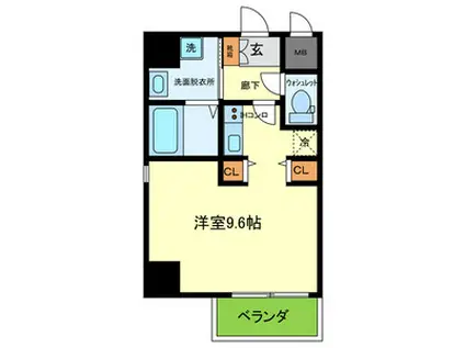 ONLYONE川西小戸(ワンルーム/4階)の間取り写真