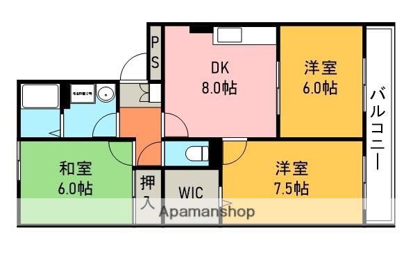 ウインディ川西(3DK/3階)の間取り写真