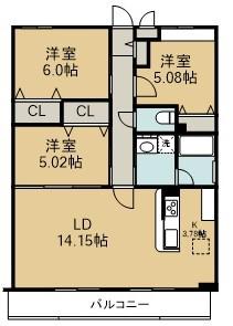 ペンギンズマンション箕面新稲(3LDK/2階)の間取り写真