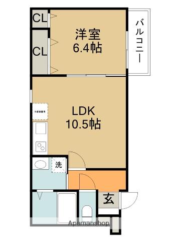 フジパレス池田石橋2番館(1LDK/1階)の間取り写真