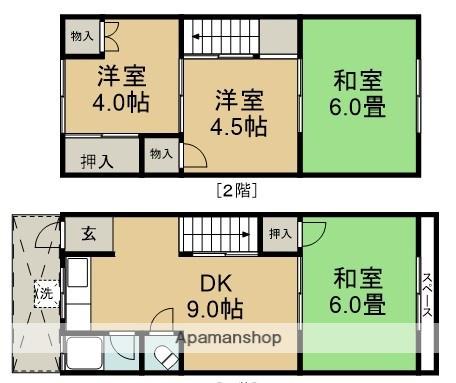 連棟貸家（桜５−１０−４）(4LDK)の間取り写真