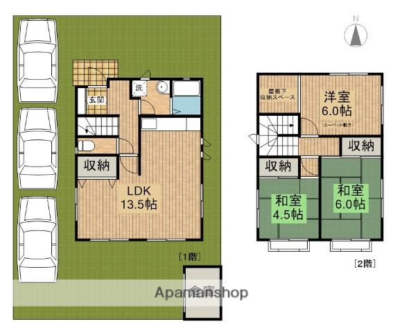 大阪モノレール彩都 彩都西駅 バス乗車時間：35分 銭原バス停で下車 徒歩32分 2階建 築32年(3LDK)の間取り写真