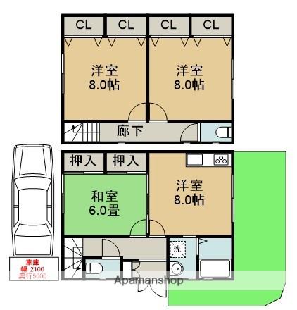 湯山台１丁目テラスハウス(3DK)の間取り写真