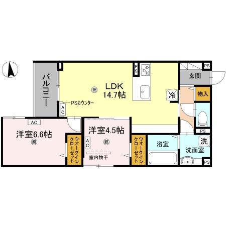 ARMOJOUR MATIN(2LDK/2階)の間取り写真