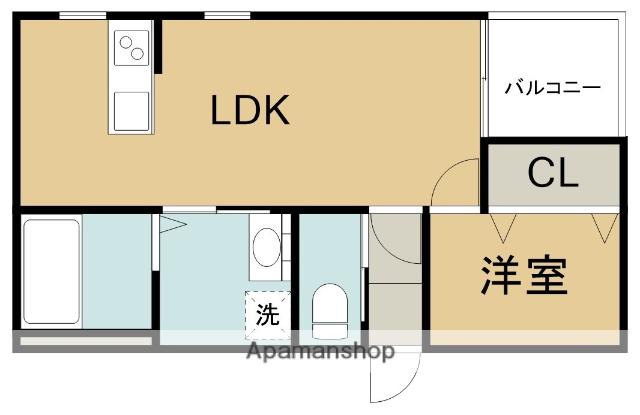グランメリー池田木部(1LDK/1階)の間取り写真