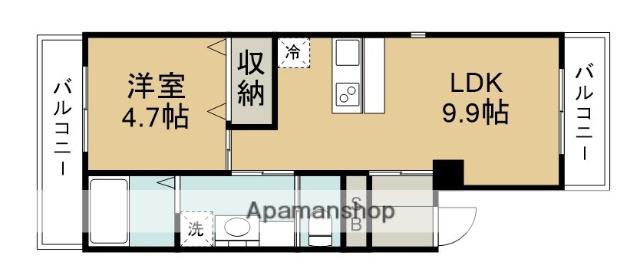 コンフォール空港(1LDK/3階)の間取り写真