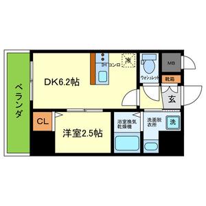 ONLYONEキセラタウン(1DK/10階)の間取り写真