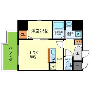 ONLYONEキセラタウン(1LDK/9階)の間取り写真