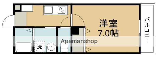 プルメリア阪大前(1K/1階)の間取り写真