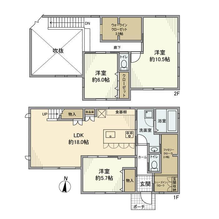 阪急電鉄箕面線 牧落駅 徒歩3分 2階建 築3年(3LDK)の間取り写真