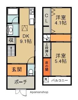 阪急電鉄宝塚線 豊中駅 徒歩21分 2階建 築47年(2DK)の間取り写真