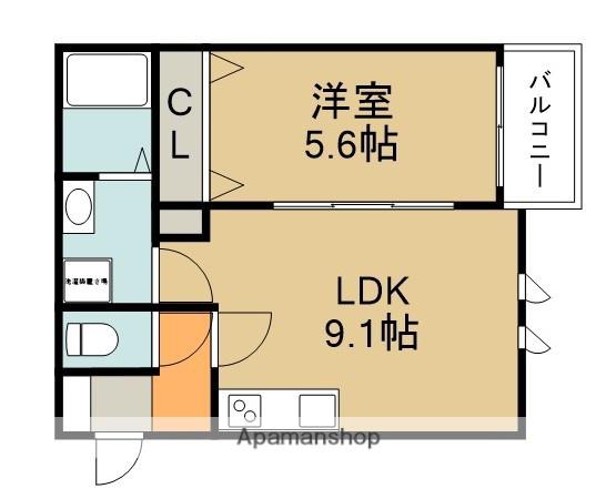 LE COCON(1LDK/2階)の間取り写真