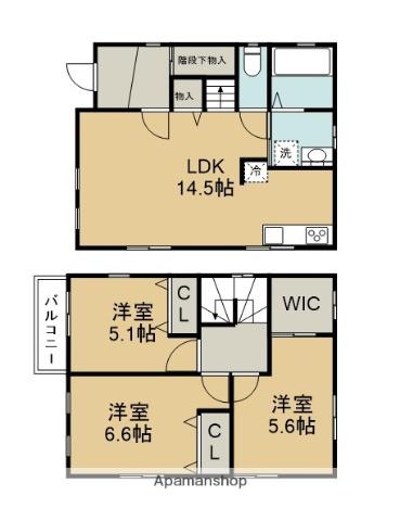 阪急電鉄箕面線 箕面駅 徒歩9分 2階建 築3年(3LDK)の間取り写真