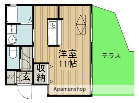 ベルキューブ(1K/1階)の間取り写真