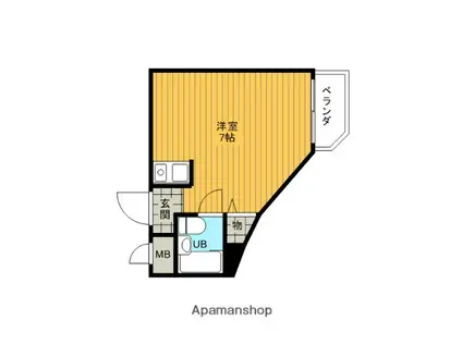 阪急電鉄宝塚線 石橋阪大前駅 徒歩12分 4階建 築33年(ワンルーム/1階)の間取り写真