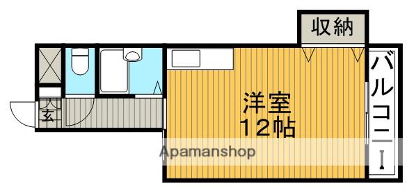カサボニータ(ワンルーム/2階)の間取り写真