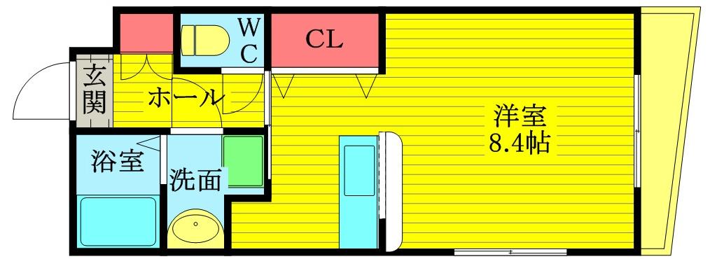 ハイトピア箕面(1K/2階)の間取り写真