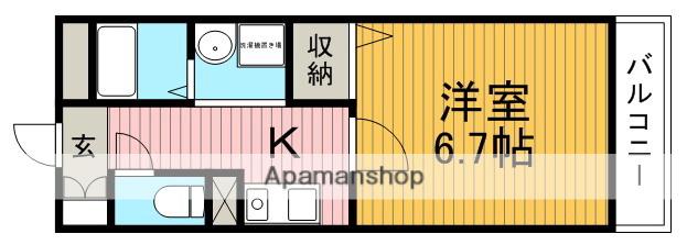 グラン・リーオ北伊丹Ⅱ(1K/3階)の間取り写真