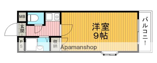 サンマリーヒル(1K/3階)の間取り写真