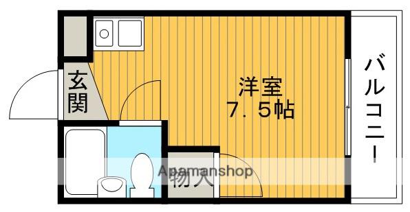 ラフィーネ7号館(ワンルーム/2階)の間取り写真