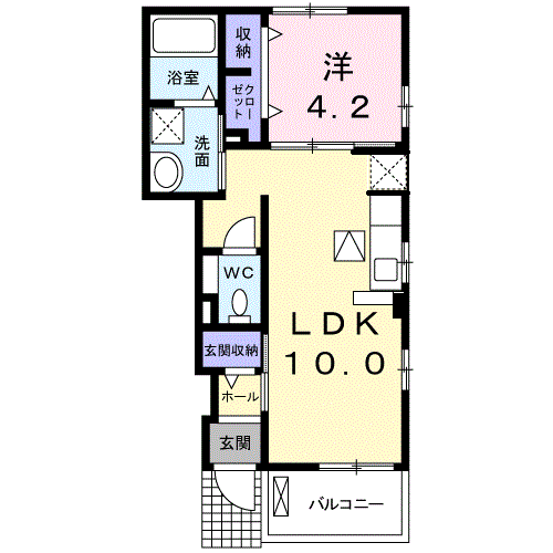 LA FORESTA Ⅰ(1LDK/1階)の間取り写真