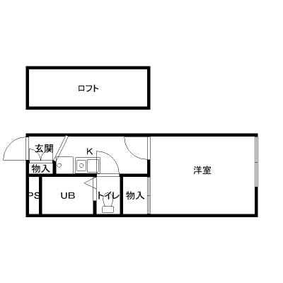 レオパレス河原城(1K/3階)の間取り写真