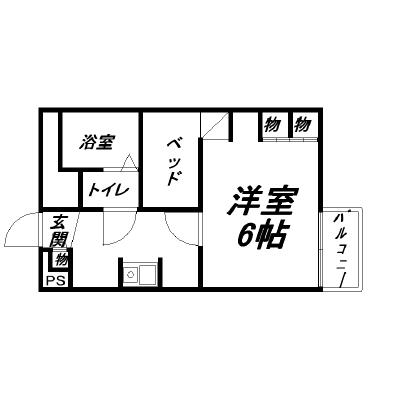 レオパレスアルフ(1K/1階)の間取り写真