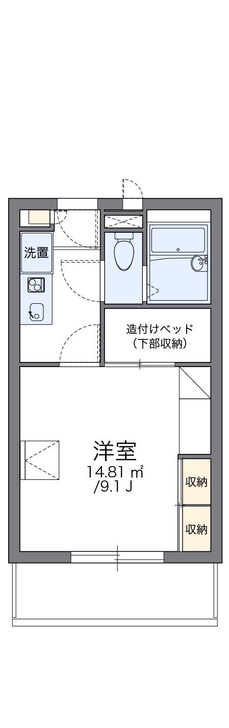 レオパレスリビエルブランシェ(1K/1階)の間取り写真