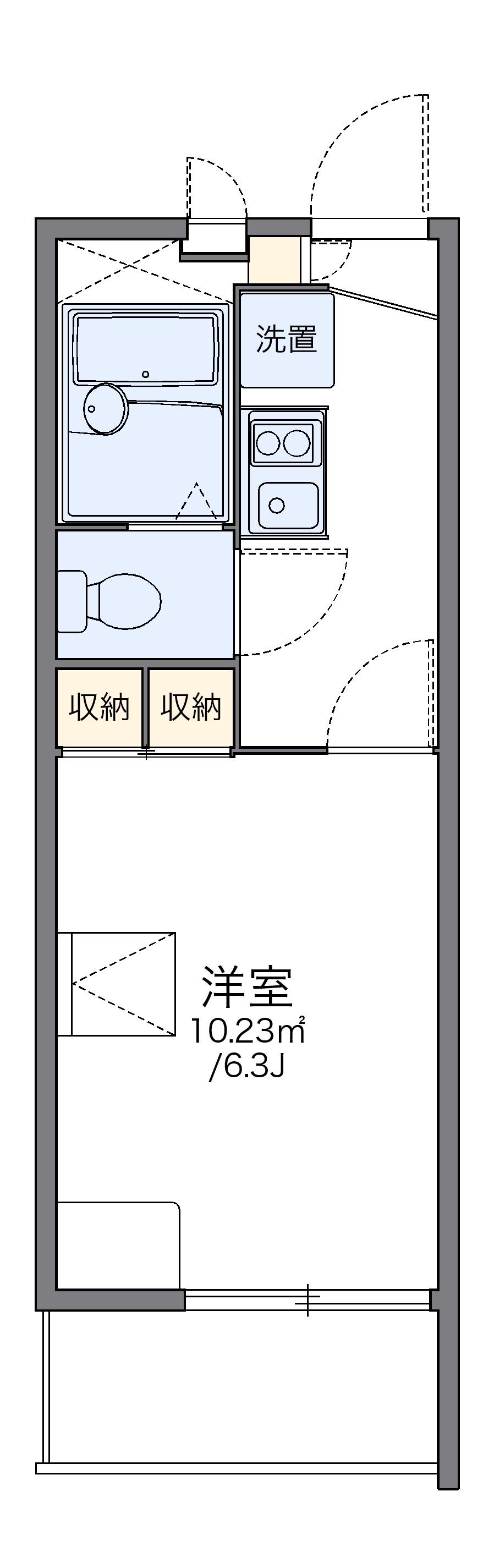 レオパレスクレール都島(1K/2階)の間取り写真