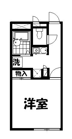 レオパレスサンモール Ⅱ(1K/2階)の間取り写真