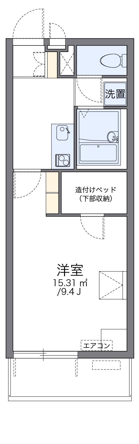 レオパレス太子堂(1K/3階)の間取り写真