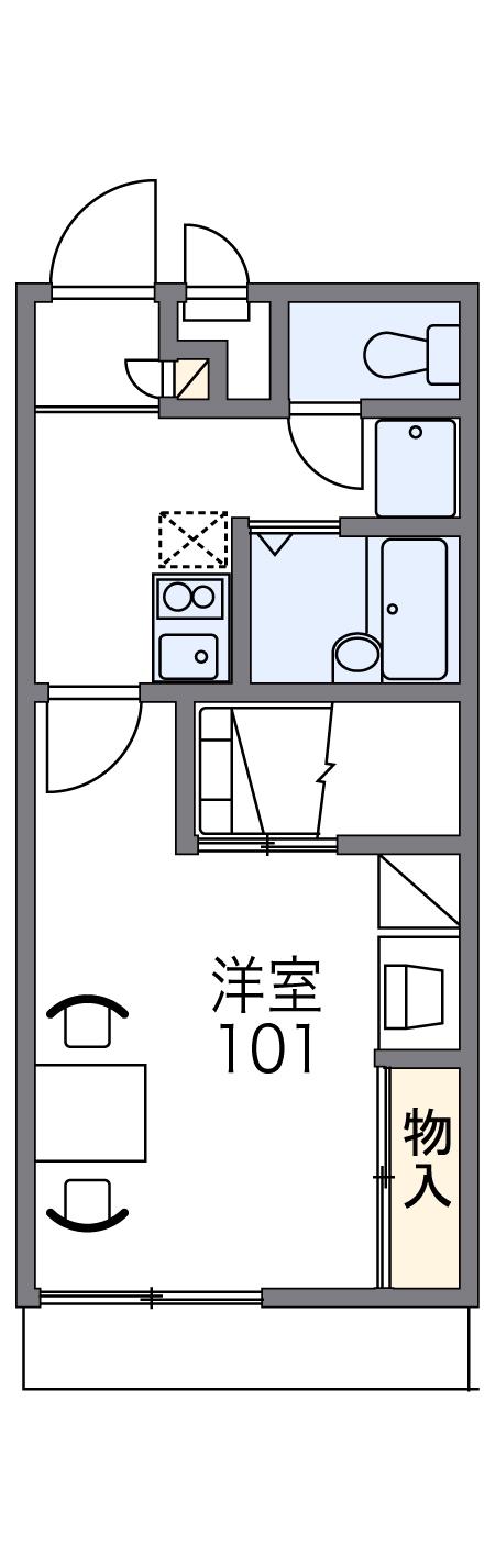 レオパレス金岡(1K/1階)の間取り写真