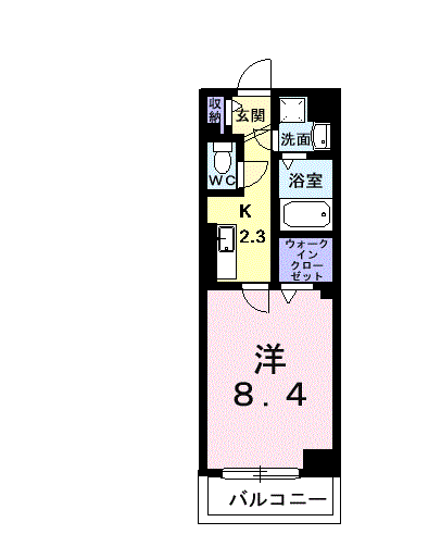 POLAR STONE(1K/1階)の間取り写真