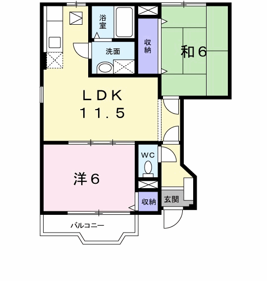 サンクリスタルⅠ(2LDK/1階)の間取り写真
