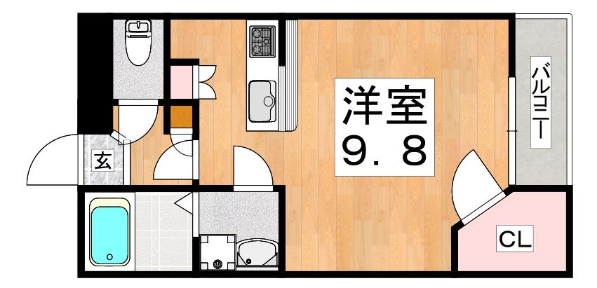 レオパレスエメラルドストーン(1K/3階)の間取り写真