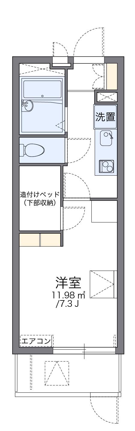 レオパレスエスポワールⅡ(1K/1階)の間取り写真