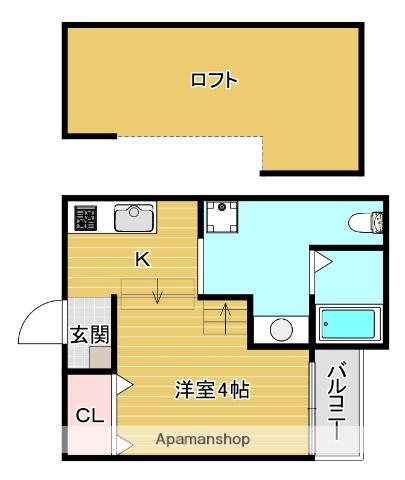 リアージュ住之江舎(1K/2階)の間取り写真