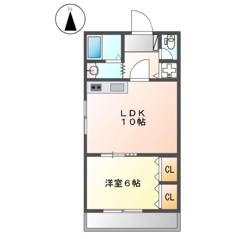 ヴィラージュ(1LDK/2階)の間取り写真