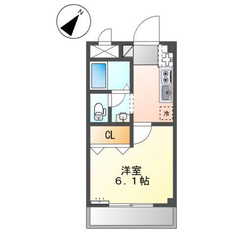 センチュリー707(1K/1階)の間取り写真
