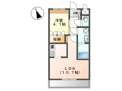 アヴァンティ三国ヶ丘(1LDK/2階)の間取り写真