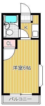 コーニッシュアビコⅡ(1K/1階)の間取り写真