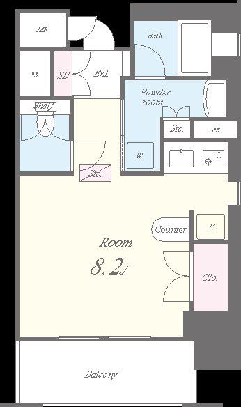 セイワパレス夕陽丘(ワンルーム/10階)の間取り写真