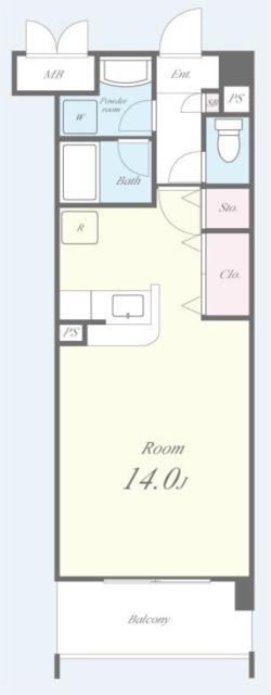 エミネンスコート(ワンルーム/2階)の間取り写真